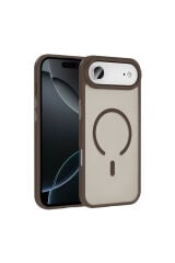 iPhone 17 Air Kılıf M-safe Şarj Özellikli Mat Arka Yüzey Zore Sio Kapak - Desert Titanyum Lacivert