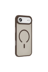 iPhone 17 Air Kılıf M-safe Şarj Özellikli Mat Arka Yüzey Zore Sio Kapak - Desert Titanyum Siyah