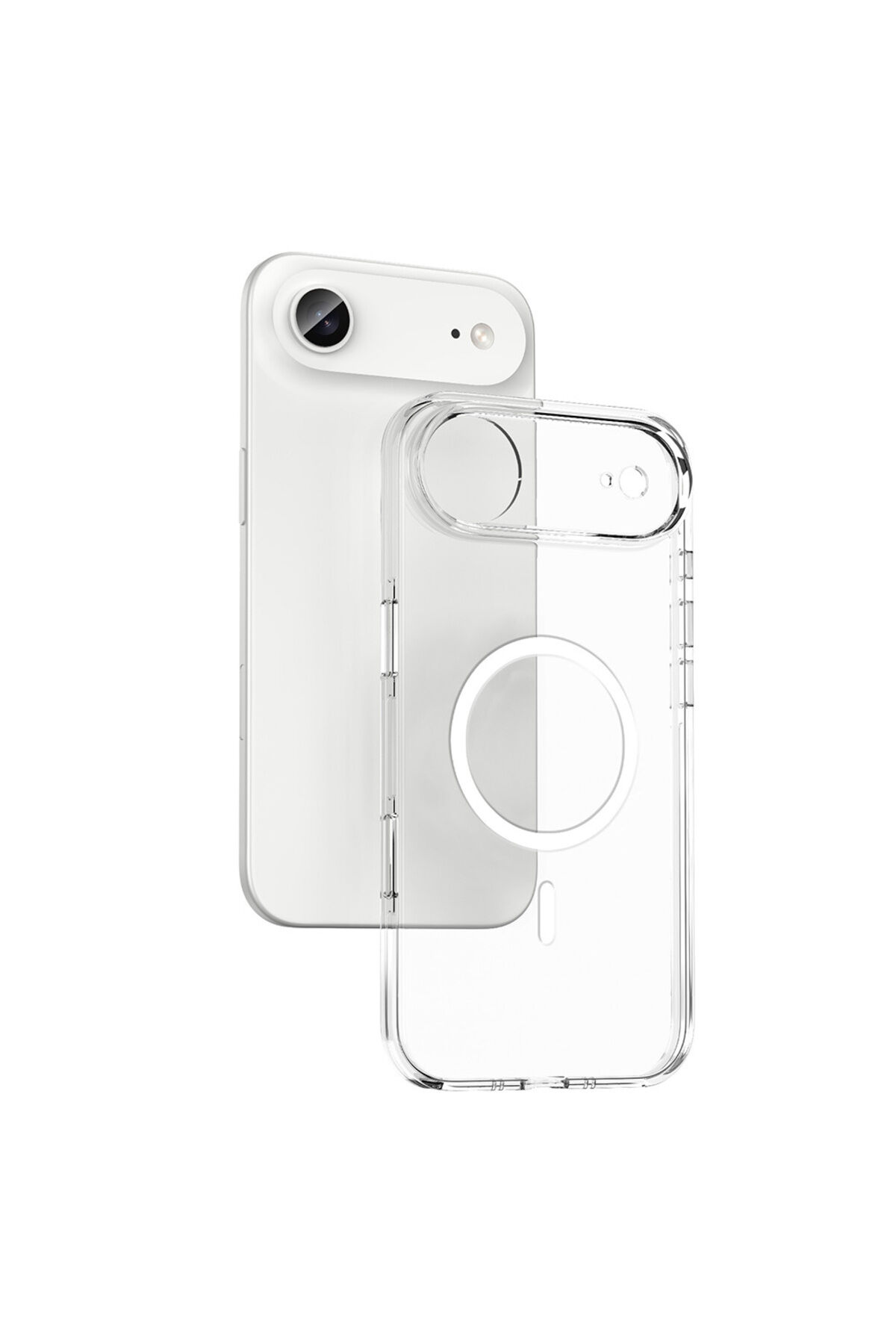 iPhone 17 Air Kılıf M-safe Şarj Özellikli Kamera Korumalı ZPRB Kripto Kapak - Şeffaf Şeffaf