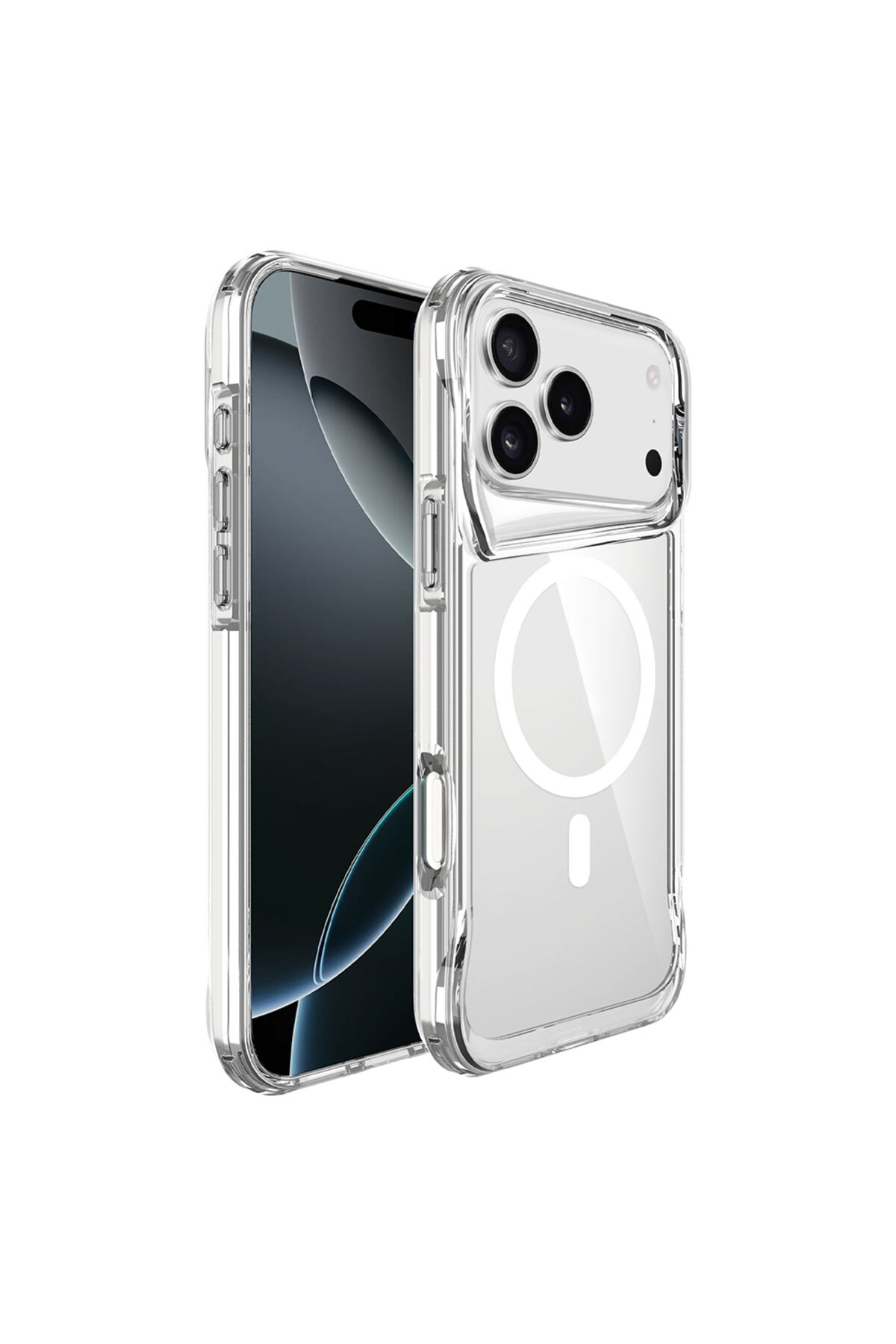 iPhone 17 Pro Kılıf Zore M-safe Şarj Özellikli T-Max M-safe Kapak - Şeffaf Şeffaf
