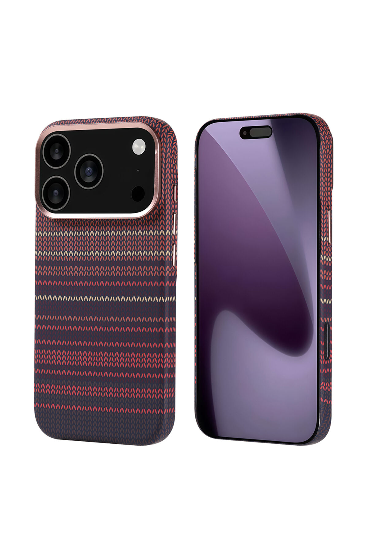 iPhone 17 Pro Kılıf M-safe Şarj Özellikli Karbon Fiber Görünümlü Zore Nekst Kapak - Gümüş Bej
