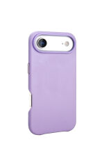 iPhone 17 Air Kılıf M-safe Şarj Özellikli PU Deri Görünümlü Zore Kupra Kapak - Turuncu Pembe