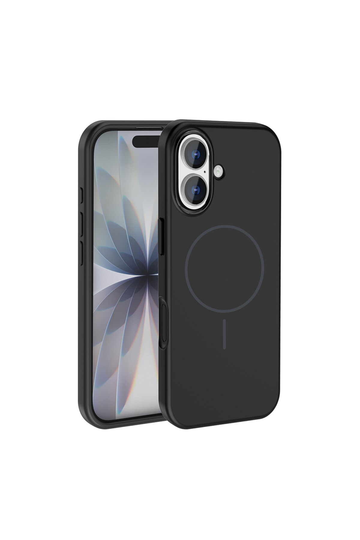 iPhone 17 Kılıf M-Safe Şarj Özellikli Metal Kamera Çerçeveli Zore Edi Silikon Kapak - Turuncu Siyah