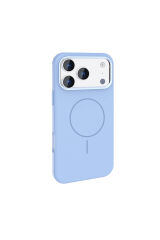 iPhone 17 Pro Kılıf M-Safe Şarj Özellikli Metal Kamera Çerçeveli Zore Edi Silikon Kapak - Turuncu Lacivert