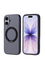 iPhone 17 Kılıf M-Safe Şarj Özellikli Standlı SEKO Proton Silikon Kapak - Gri Gri