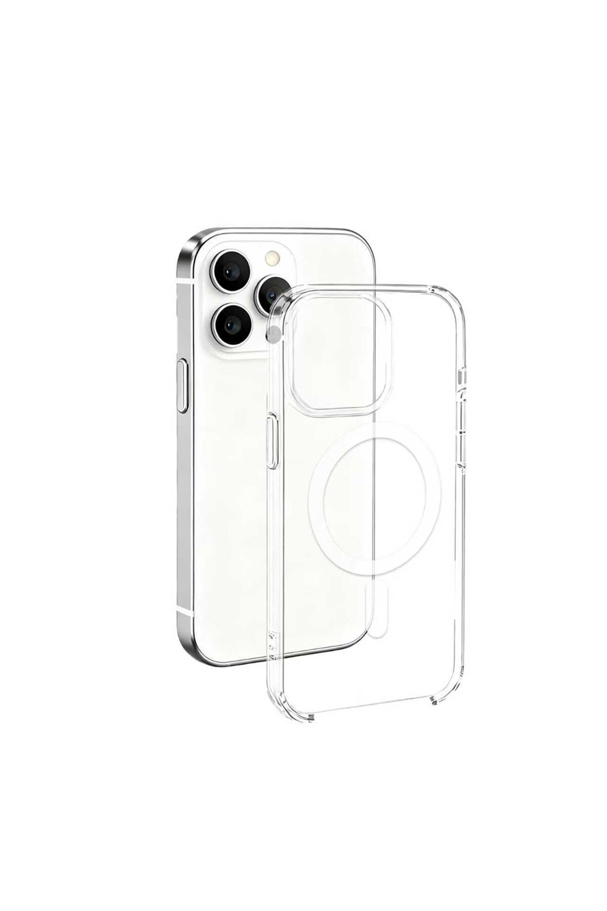 iPhone 16 Pro Kılıf Zore Wireless Şarj Özellikli Şeffaf Orjin Kapak - Şeffaf Şeffaf