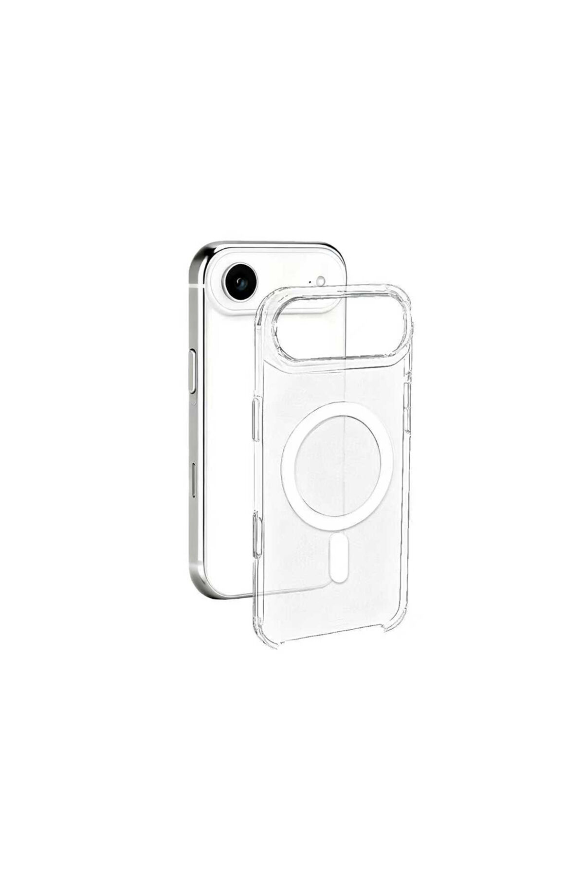 iPhone 17 Air Kılıf Zore Wireless Şarj Özellikli Şeffaf Orjin Kapak - Şeffaf Şeffaf