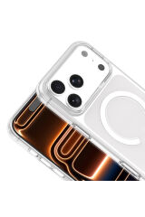 iPhone 17 Pro Kılıf Zore Wireless Şarj Özellikli Şeffaf Orjin Kapak - Şeffaf Şeffaf