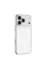 iPhone 16 Pro Kılıf Zore M-Safe Şarj Özellikli Kamera Korumalı Spark Kapak - Mavi Turuncu