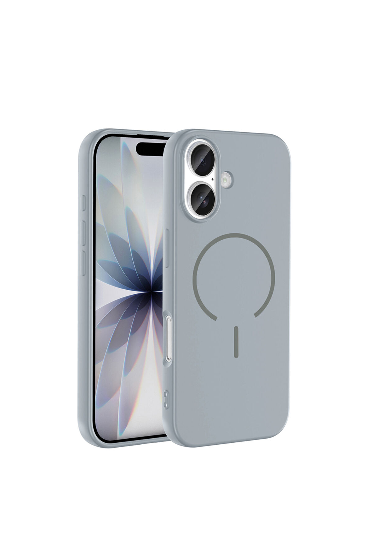 iPhone 17 Kılıf M-safe Şarj Özellikli Zore Meta Kapak - Lacivert Gri