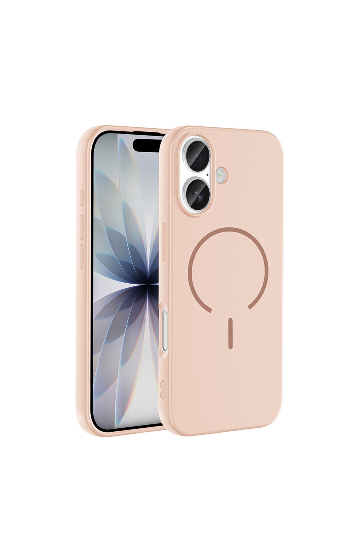 iPhone 17 Kılıf M-safe Şarj Özellikli Zore Meta Kapak - Lacivert Pembe