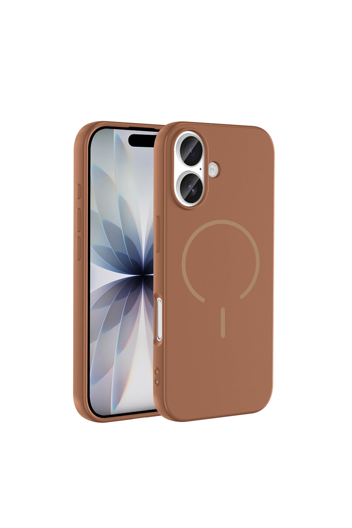 iPhone 17 Kılıf M-safe Şarj Özellikli Zore Meta Kapak - Lacivert Kahverengi