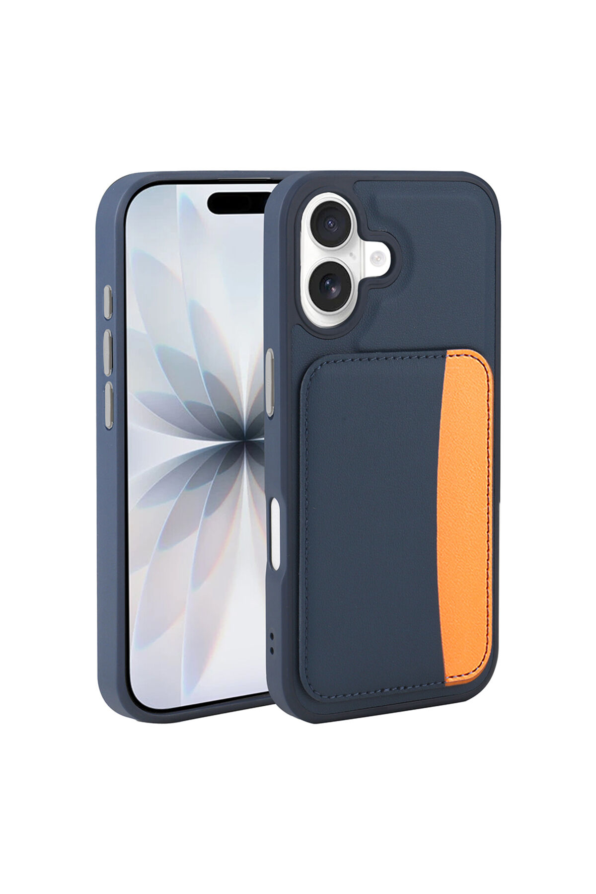 iPhone 16 Kılıf Kartlıklı Zore X-Kart Silikon Kapak - Koyu Gri Gri
