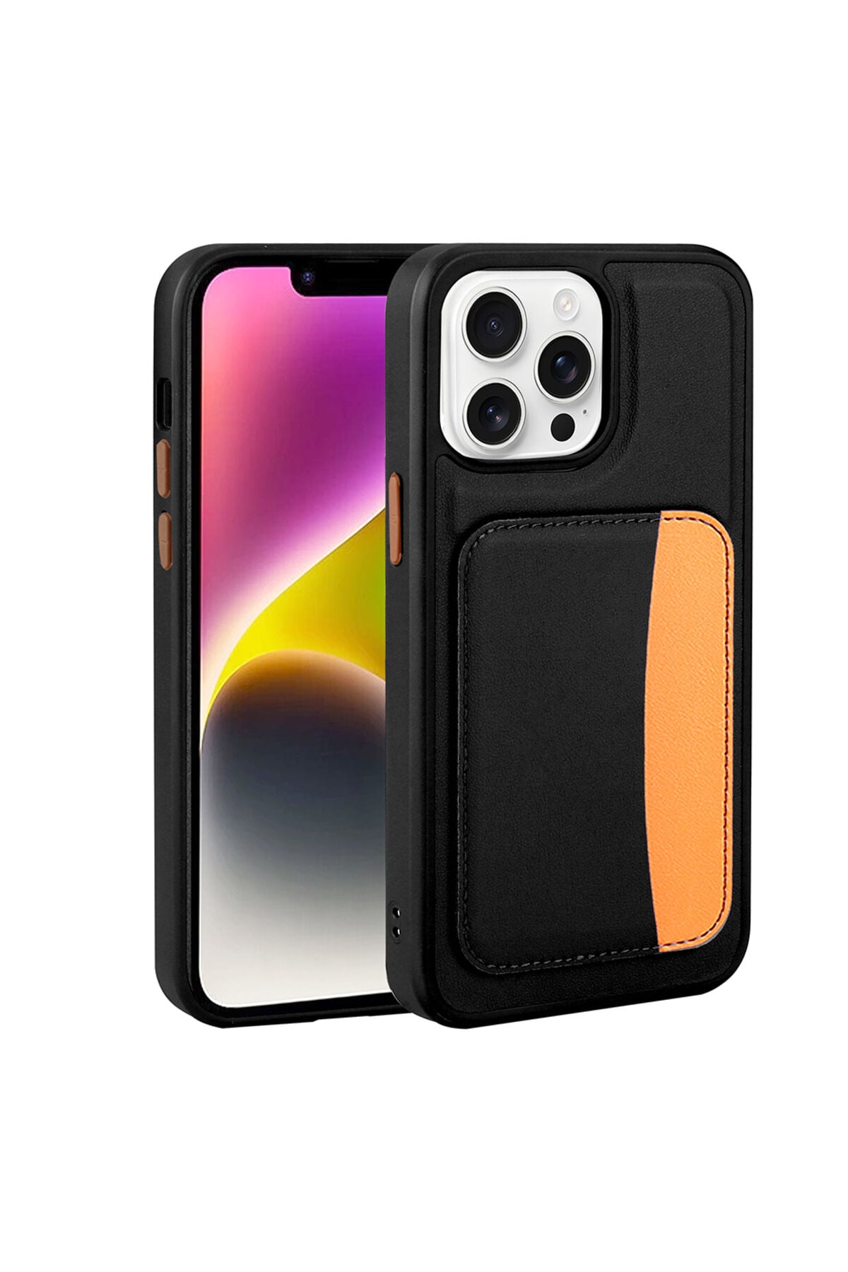 iPhone 16 Pro Max Kılıf Kartlıklı Zore X-Kart Silikon Kapak - Koyu Gri Siyah