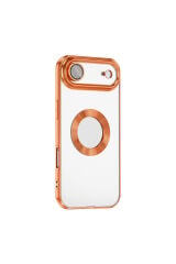 iPhone 17 Air Kılıf Kamera Korumalı Logo Gösteren Zore Omega Kapak - Turuncu Altın