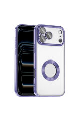 iPhone 17 Pro Kılıf Kamera Korumalı Logo Gösteren Zore Omega Kapak - Turuncu Mavi