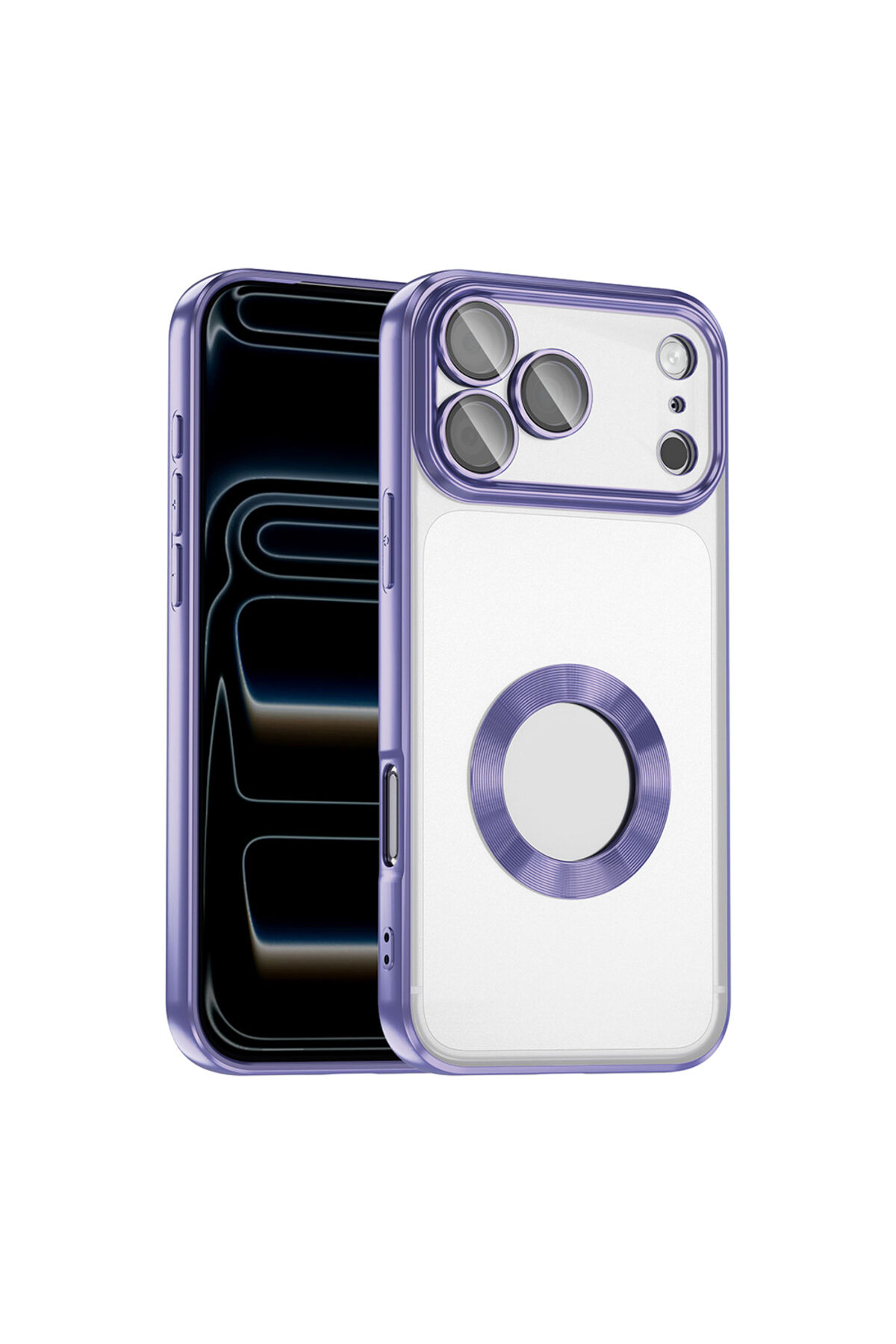 iPhone 17 Pro Kılıf Kamera Korumalı Logo Gösteren Zore Omega Kapak - Turuncu Altın