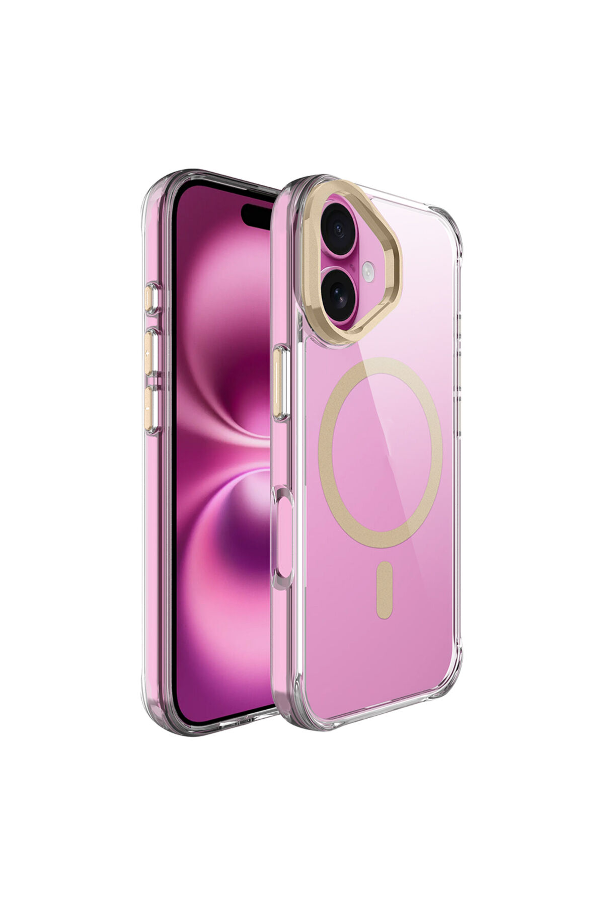 iPhone 17 Kılıf M-safe Şarj Özellikli Airbagli Kamera Standlı Zore Azor Kapak - Lacivert Gri