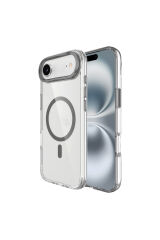 iPhone 17 Air Kılıf M-safe Şarj Özellikli Airbagli Kamera Standlı Zore Azor Kapak - Lacivert Gri