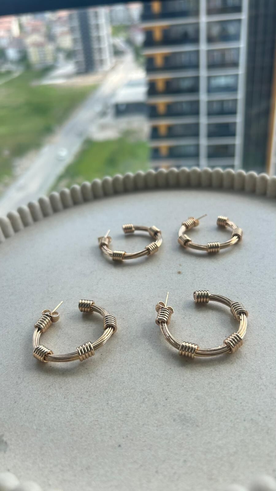 Xuping Burgu Halka Küpe Rose Gold