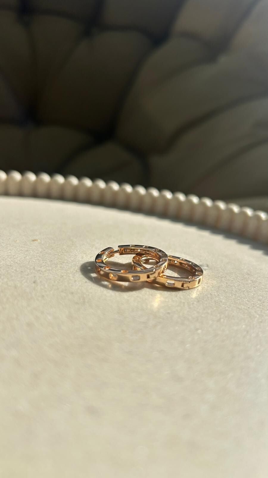 Xuping Zirkon Taşlı Halka Küpe Rose Gold