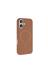 iPhone 16 Kılıf M-safe Şarj Özellikli Zore Meta Kapak - Rose Pembe Siyah