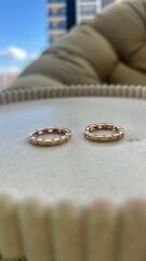 Xuping Zirkon Taşlı Halka Küpe Rose Gold