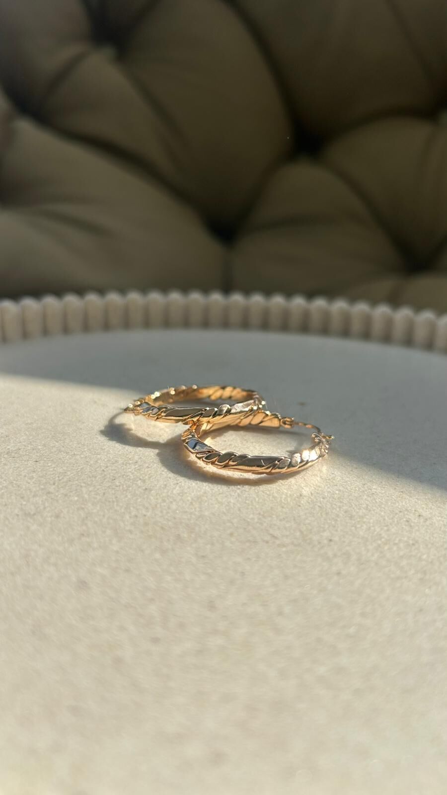 Xuping Burgu Detaylı Halka Küpe Rose Gold