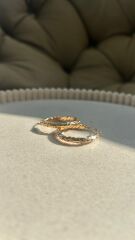 Xuping Burgu Detaylı Halka Küpe Rose Gold