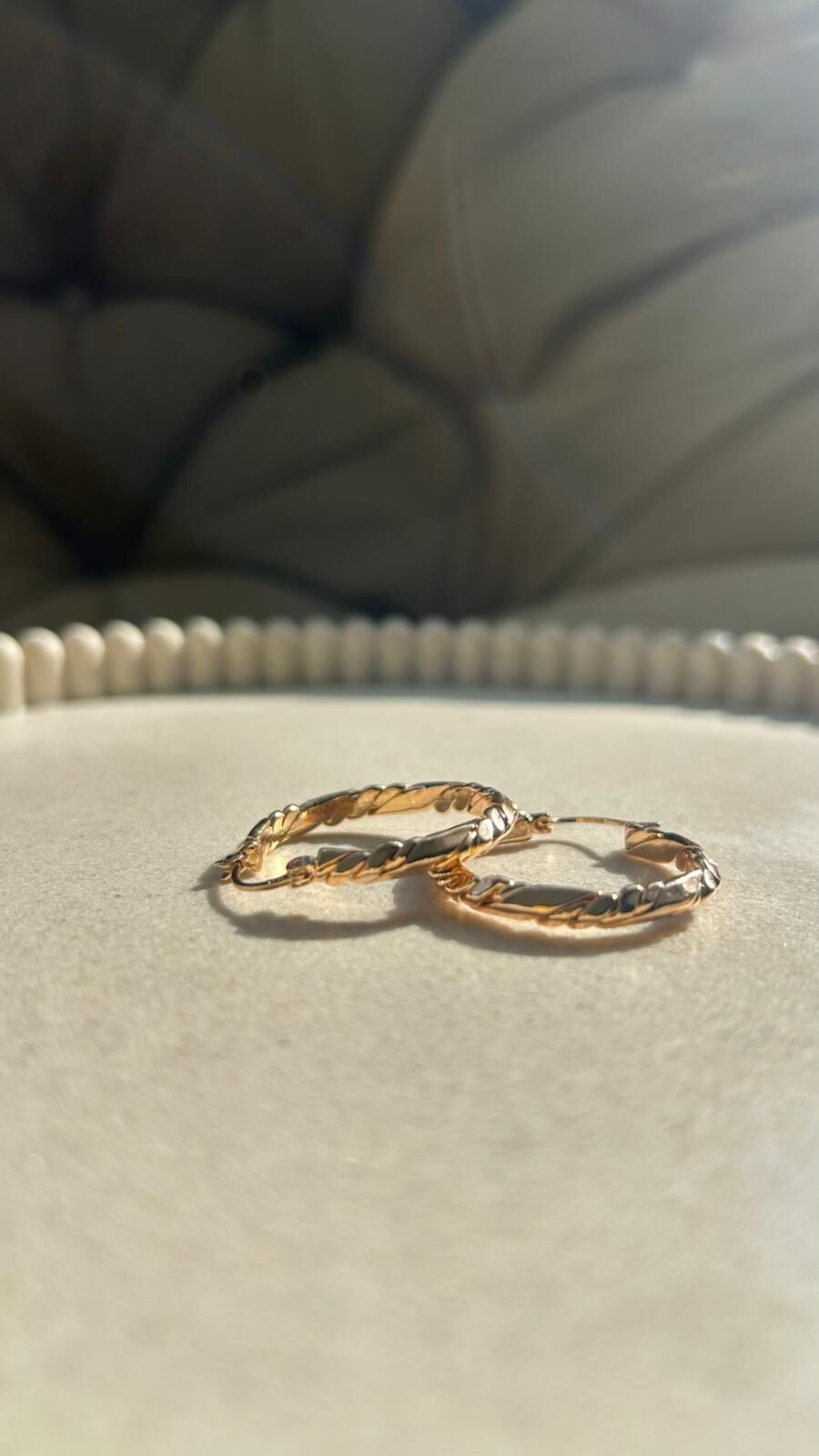 Xuping Burgu Detaylı Halka Küpe Rose Gold