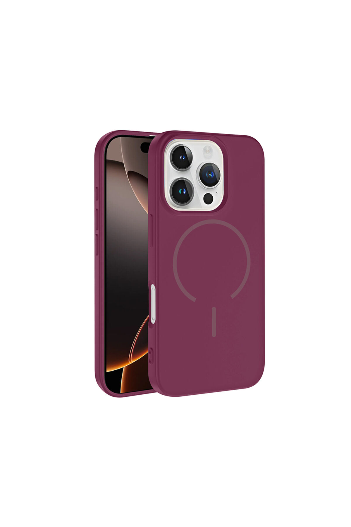 iPhone 16 Pro Max Kılıf M-safe Şarj Özellikli Zore Meta Kapak - Lacivert Lacivert