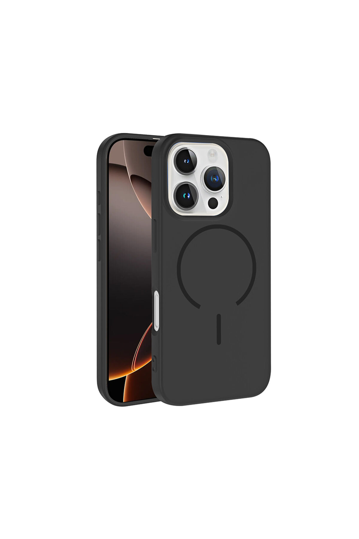 iPhone 16 Pro Max Kılıf M-safe Şarj Özellikli Zore Meta Kapak - Lacivert Siyah