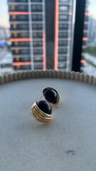 Taş Detaylı Vintage Küpe Gold