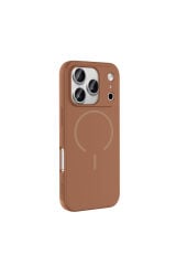 iPhone 17 Pro Kılıf M-safe Şarj Özellikli Zore Meta Kapak - Turuncu Pembe