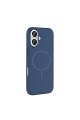 iPhone 16 Kılıf M-Safe Şarj Özellikli Metal Kamera Çerçeveli Zore Edi Silikon Kapak - Titanyum-Gri Gri