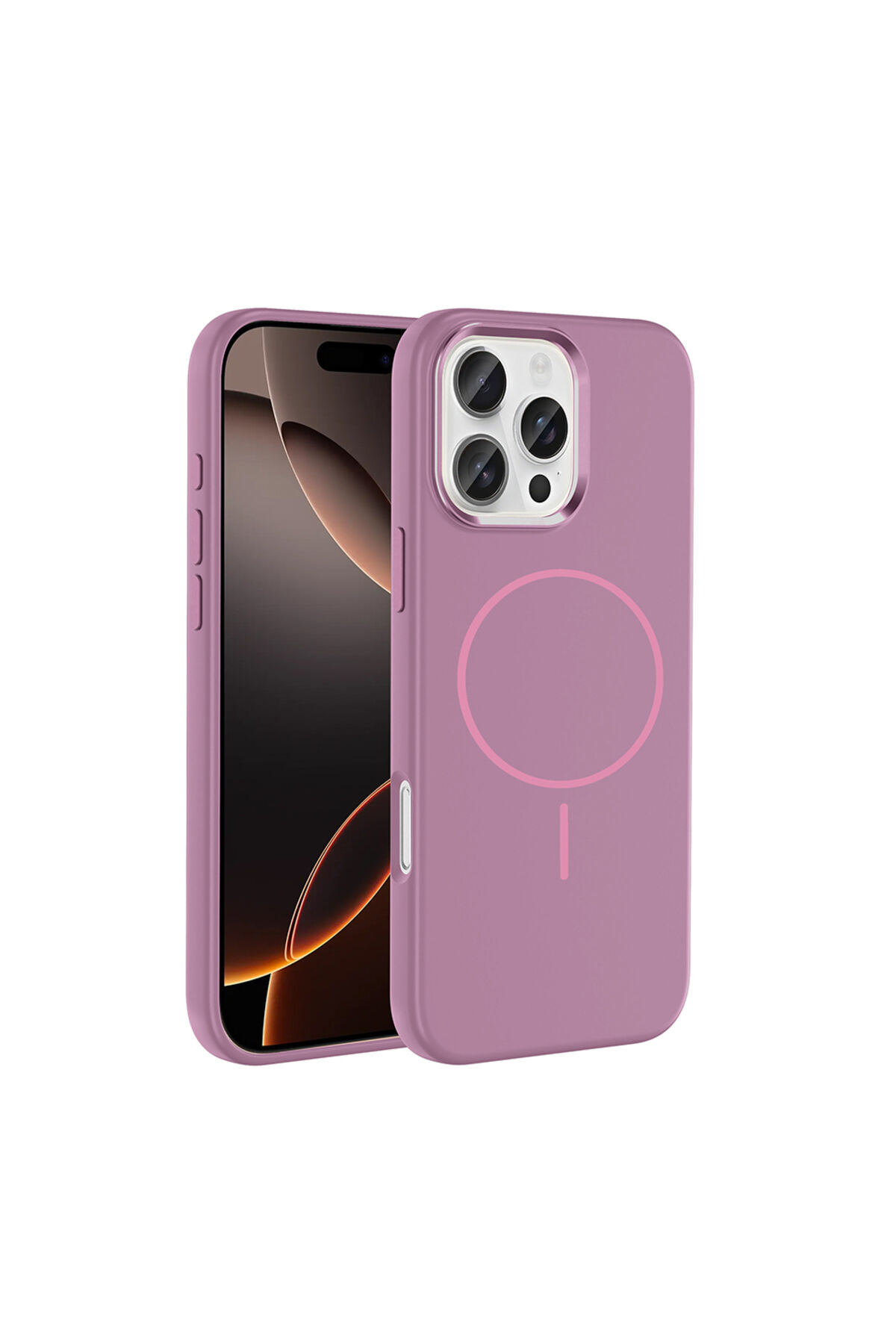 iPhone 16 Pro Kılıf M-Safe Şarj Özellikli Metal Kamera Çerçeveli Zore Edi Silikon Kapak - Siyah Siyah