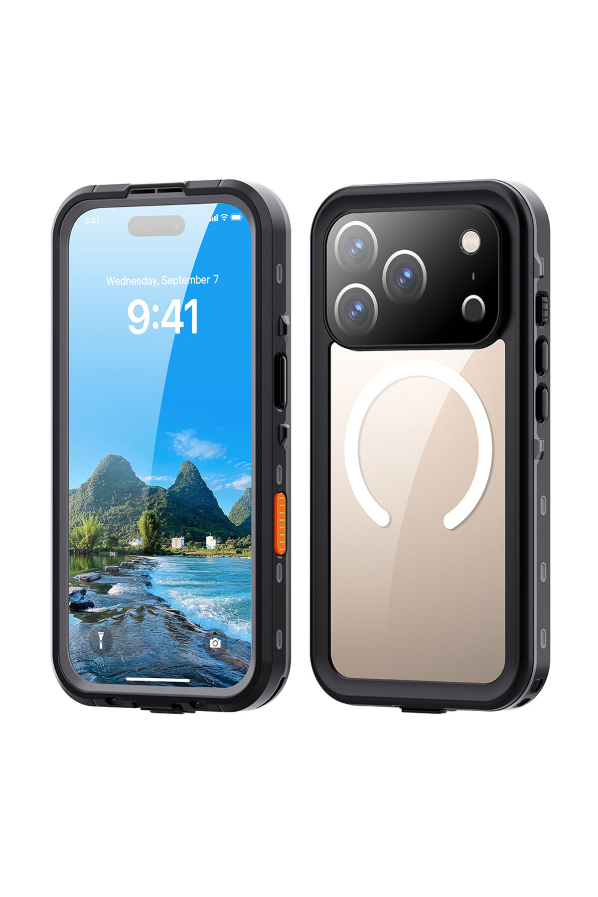 iPhone 17 Pro Kılıf 1-1 Su Geçirmez Kılıf - Siyah Siyah