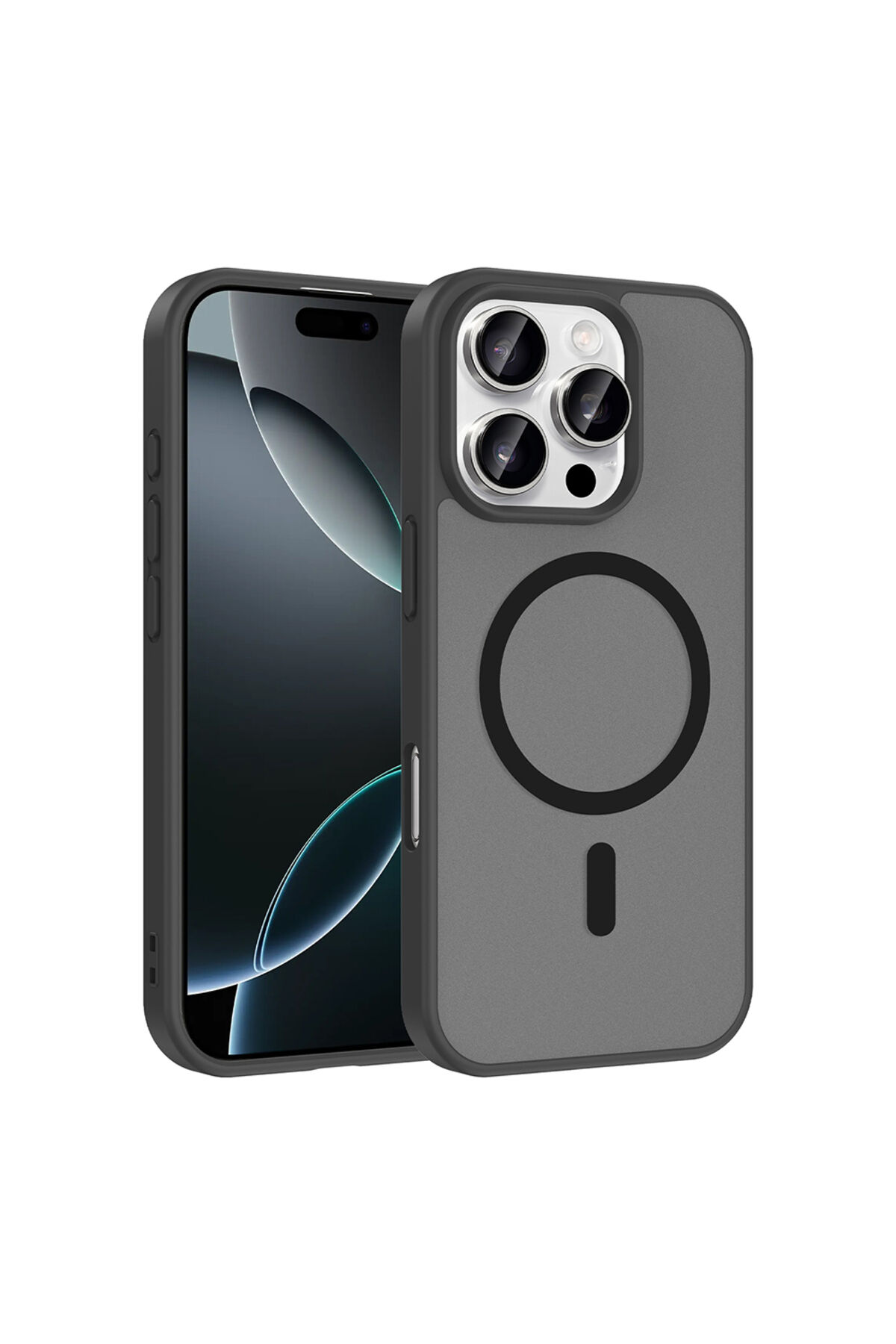 iPhone 16 Pro Max Kılıf M-safe Şarj Özellikli Zore Babet Kapak - Siyah Siyah