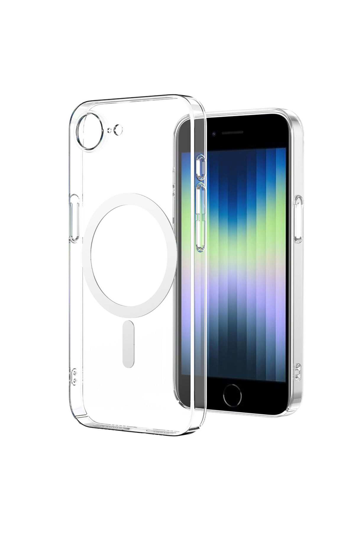 iPhone 17E Kılıf Zore M-safe Şarj Özellikli Şeffaf Kamera Çerçeveli Porto Kapak - Şeffaf Şeffaf