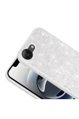 iPhone 17E Kılıf Parlak Taşlı Tasarım Zore Pırlanta Kapak - Siyah Gri