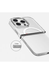 iPhone 16 Pro Kılıf Magsafe Şarj Özellikli Kamera Korumalı Zore Kripto Kapak - Şeffaf