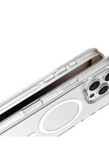 iPhone 16 Pro Max Kılıf Magsafe Şarj Özellikli Kamera Korumalı Zore Kripto Kapak - Şeffaf