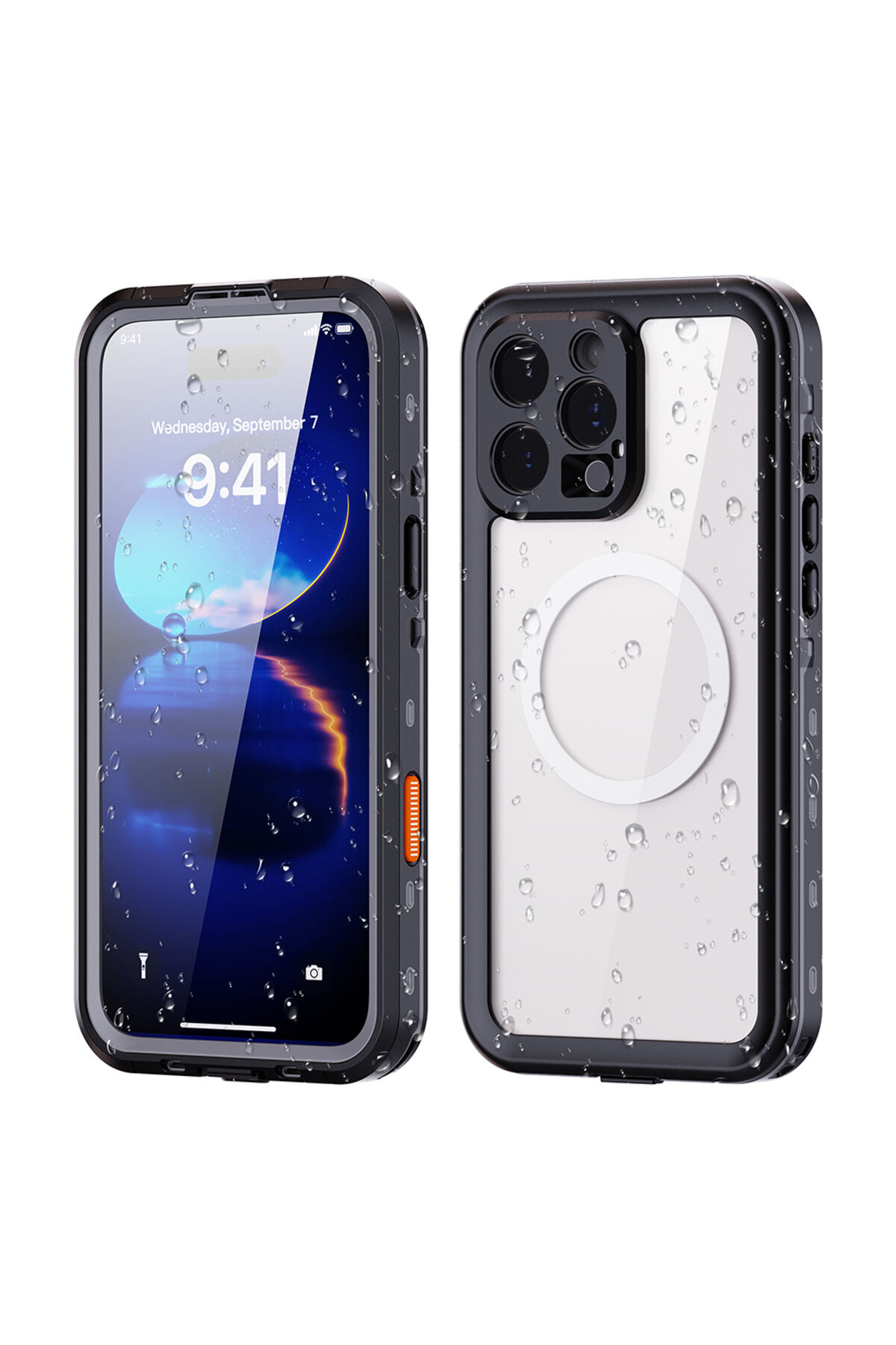 iPhone 16 Pro Max Kılıf 1-1 Su Geçirmez Kılıf - Siyah Siyah