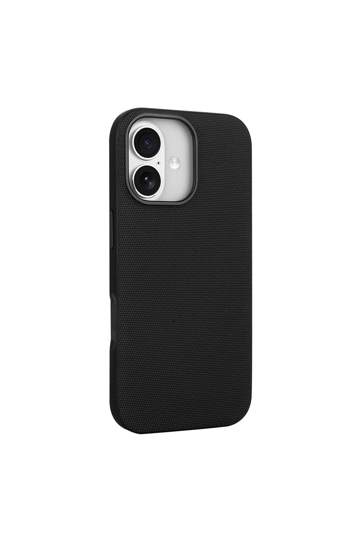 iPhone 16 Kılıf M-Safe Şarj Özellikli Kumaş Tasarımlı Zore Miami Sert PC Kapak - Siyah Siyah